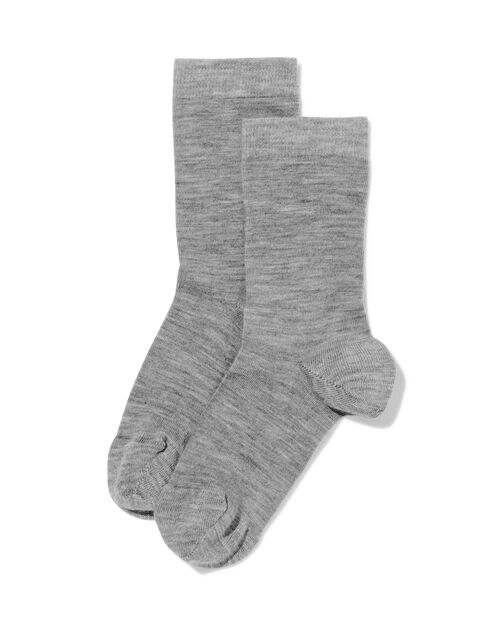 chaussettes homme en laine 2 paires gris chiné