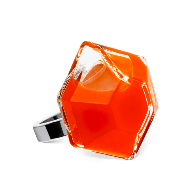 Bague en verre soufflé - Energie Medium Milk