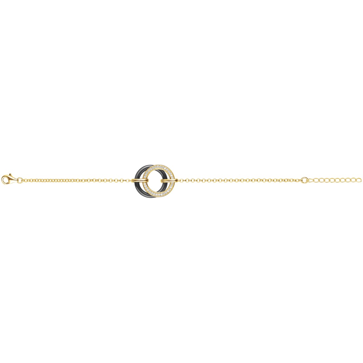 Bracelet en Plaqué Or avec oxyde de zirconium blanc