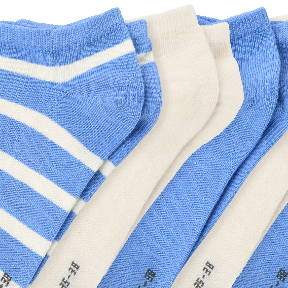 Famy 5 Paar Damen Sneaker-Socken im Set hellblau / weiss