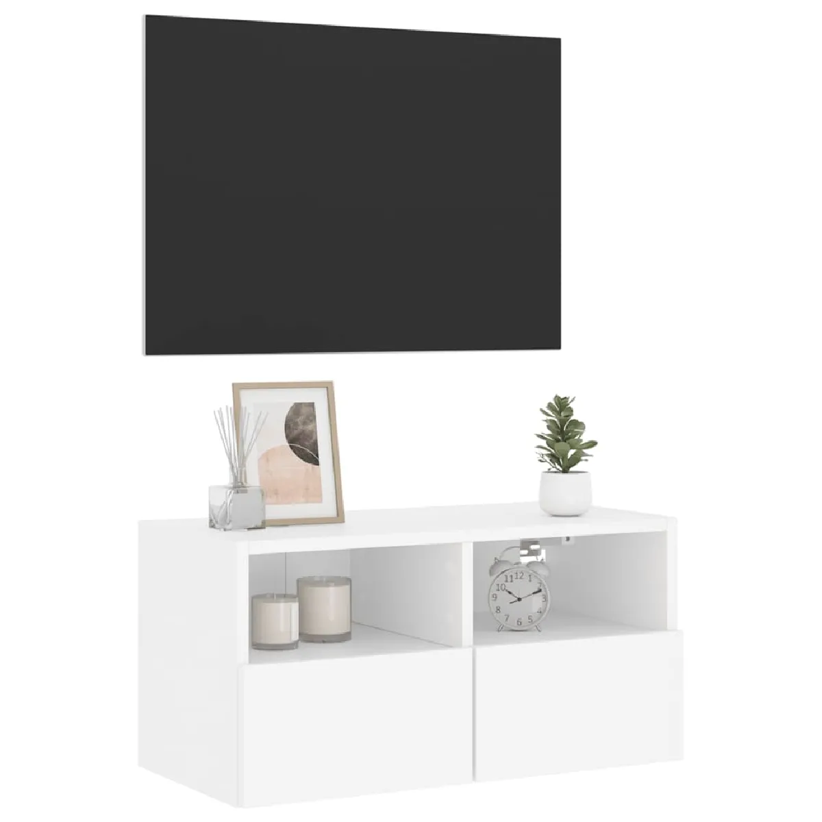 vidaXL Meuble TV Mural - Blanc