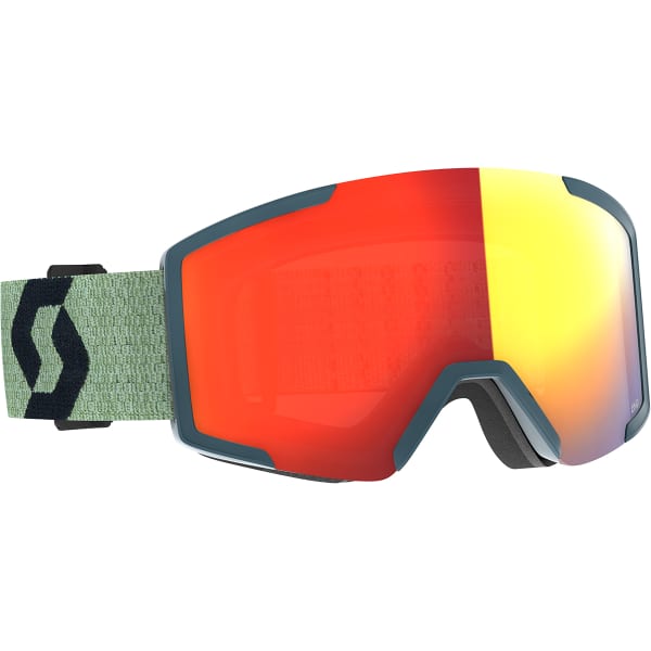 Masque de ski SCOTT SHIELD SOFT GREEN/BLACK / ENHANCER RED CHROME
