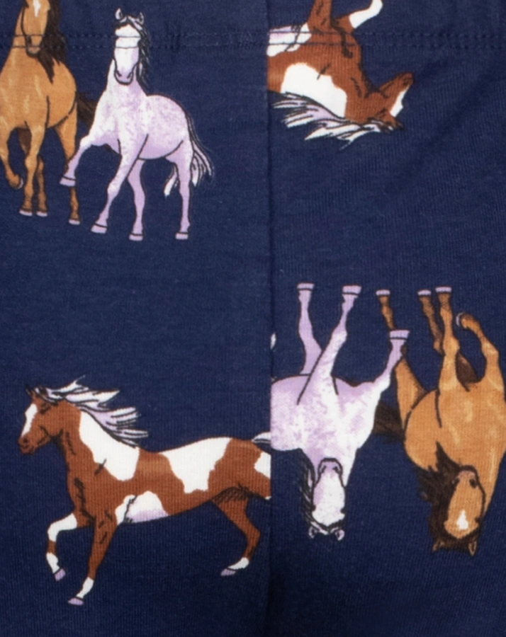 Capri-Leggings HORSES in true navy