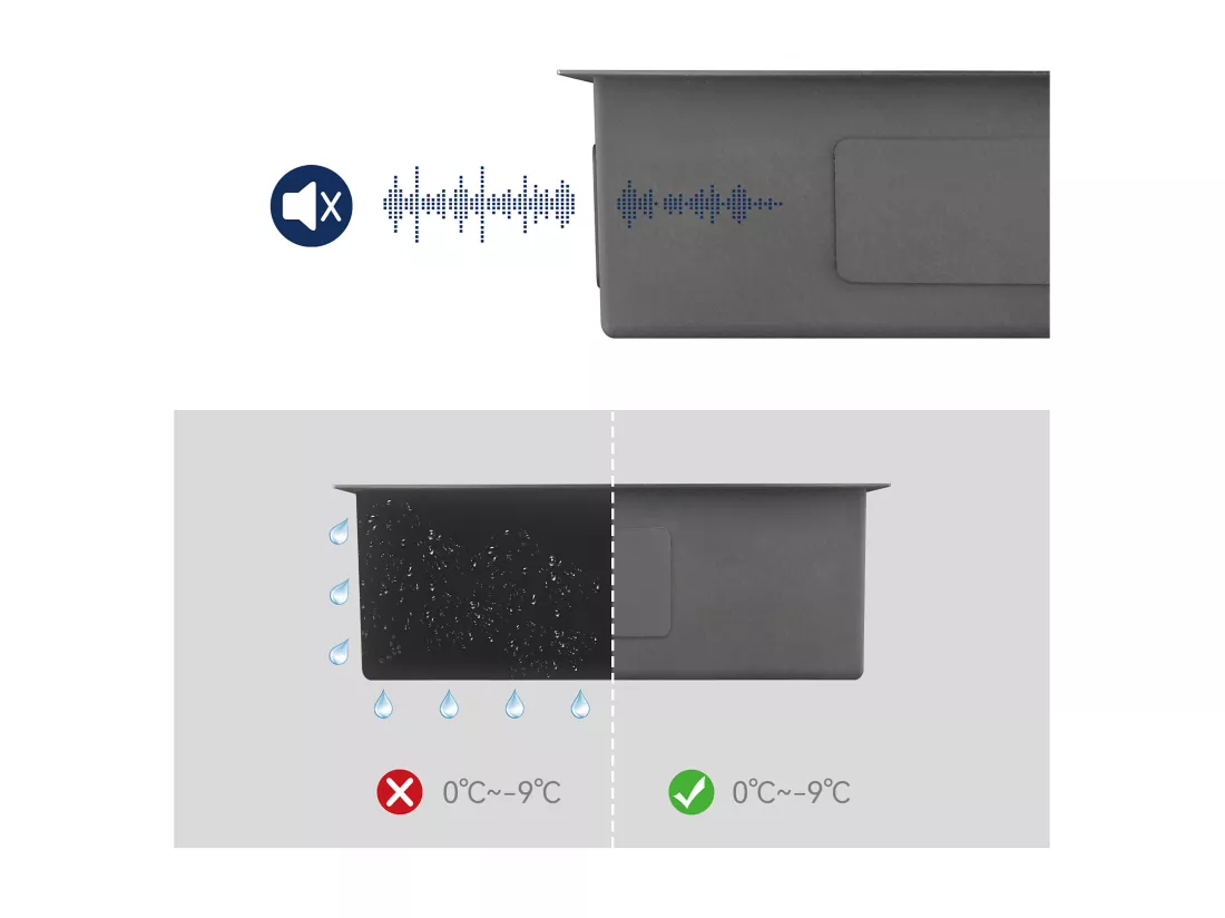 Évier Cuisine 1 Bac Gris Noir,44*49*20 CM,Lavabo Cuisine avec Distributeur Savon,Inox,Évier encastré/à Poser Évier avec Trou Montage pour Robinet