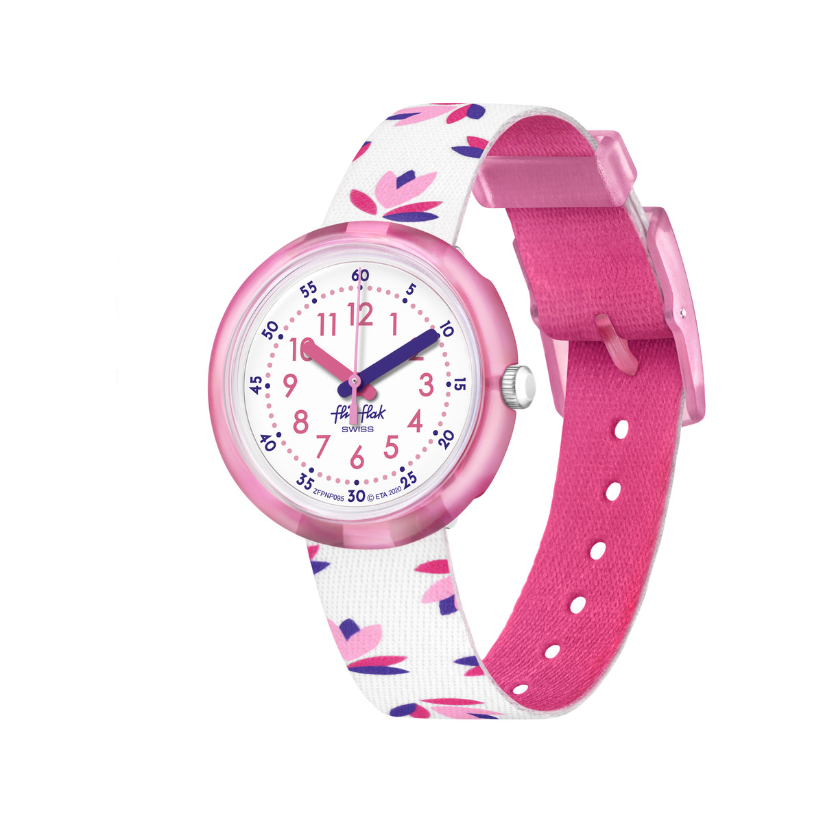 Montre FLIK FLAK Marinette & Adrien enfant plastique biosourcé bracelet PET recyclé blanc
