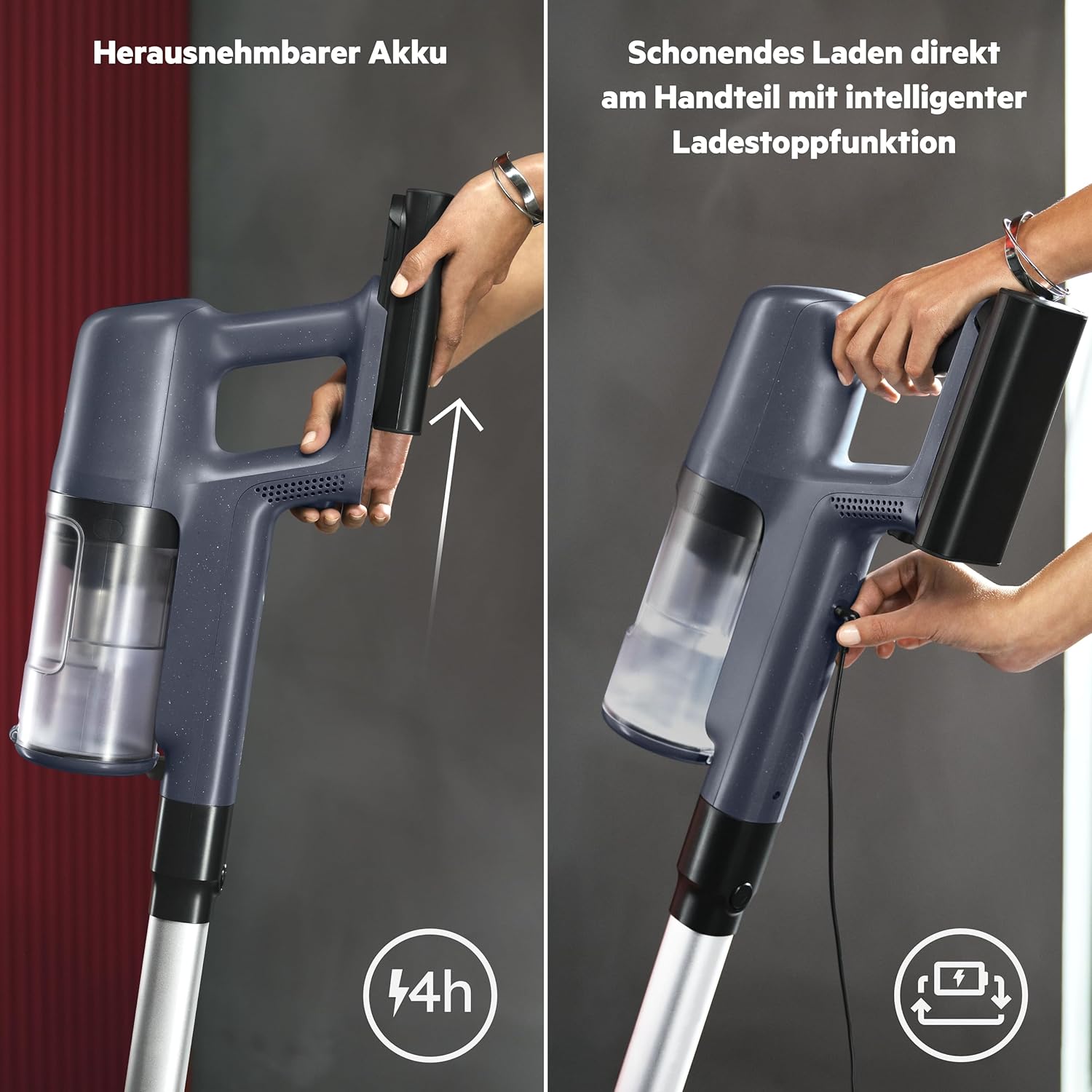 AEG 6000 Akku-Staubsauger, 103.000 U/Min, 175.000 dPa, Digitalmotor, Testsieger ETM Testmagazin, Kabellos, bis zu 99 Prozent Staubaufnahme, 40Min Laufzeit, Entnehmbarer 21,6V Akku, Leicht, AP61CB21DB