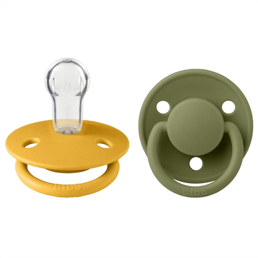 De Lux Silikone Sutter 2-pak Rund Honey Bee/Olive - Bibs
