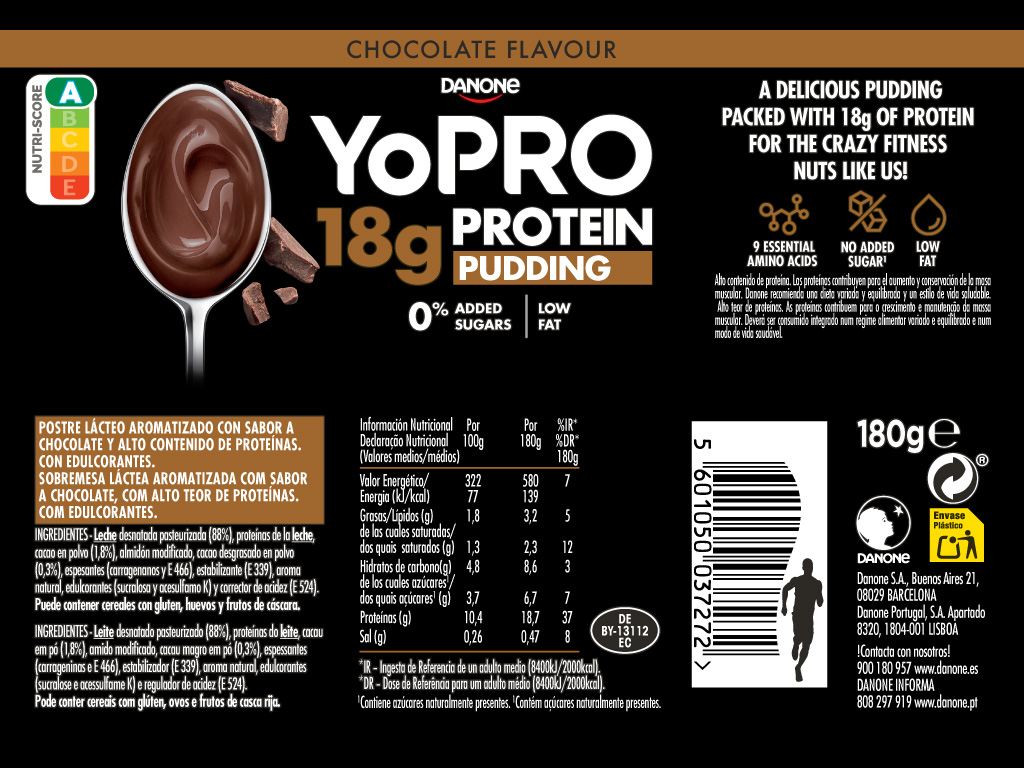 PUDIM YOPRO CHOCOLATE 180G