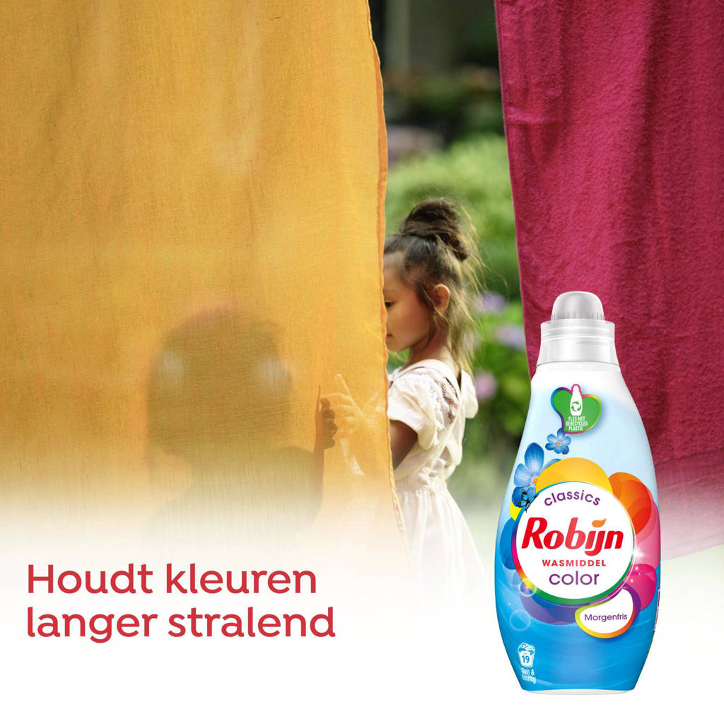 Robijn klein en krachtigvloeibaar wasmiddel Color Morgenfris - 8 x 19 wasbeurten - 152 wasbeurten