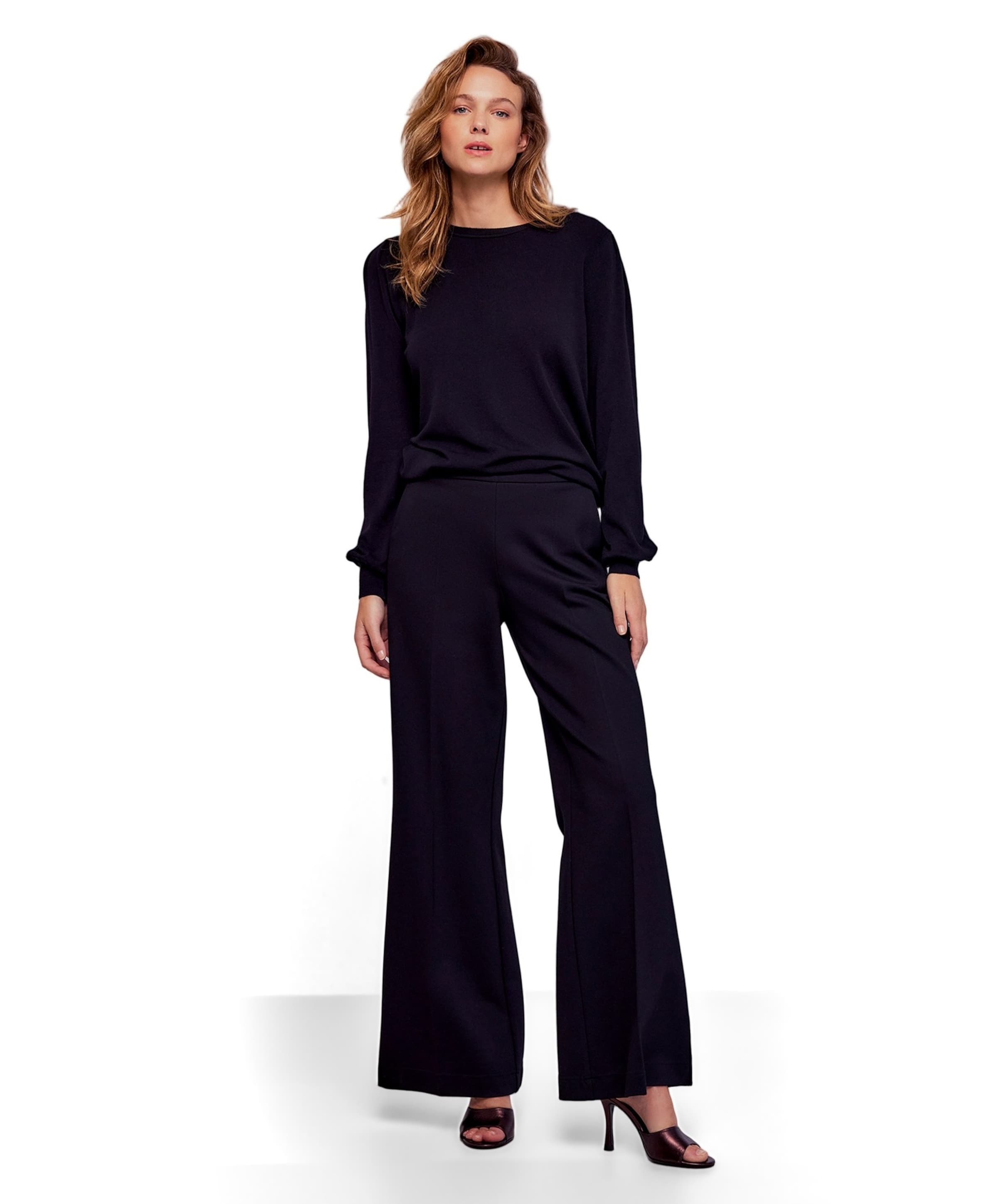 Summum Woman Trousers boot cut punto milano (4s2197) zwart