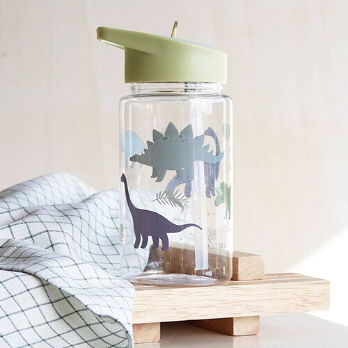 A little lovely company drinkfles met rietje - dinosaurus - 450ml