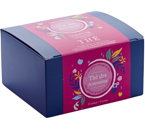 Thé vert et noir Des Amoureux - 20 sachets -  COMPTOIR FRANÇAIS DU THÉ