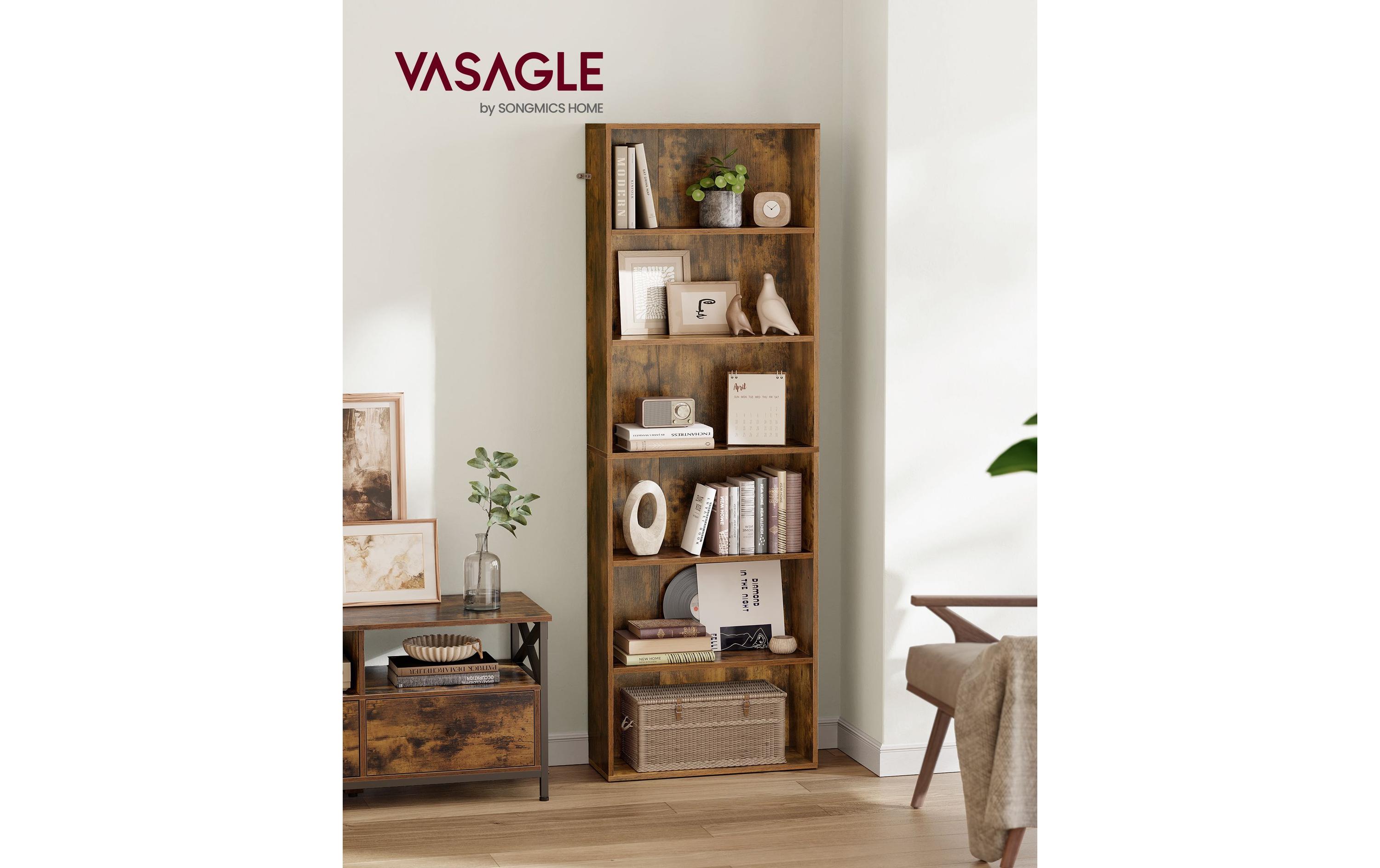 Bücherregal Braun<br>Bücherregal mit 6 Ebenen