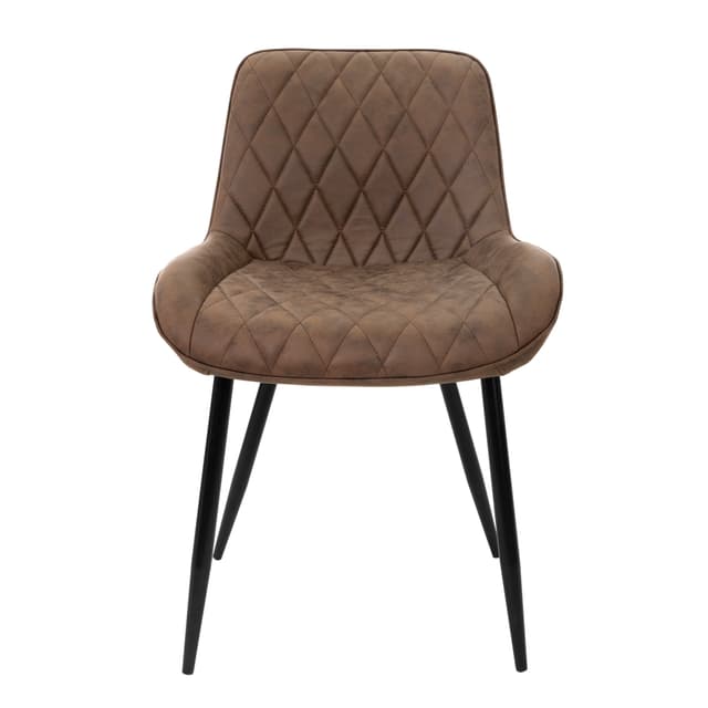 ML-Design 4 stk. spisebordsstole med ryg og armlæn, brun
