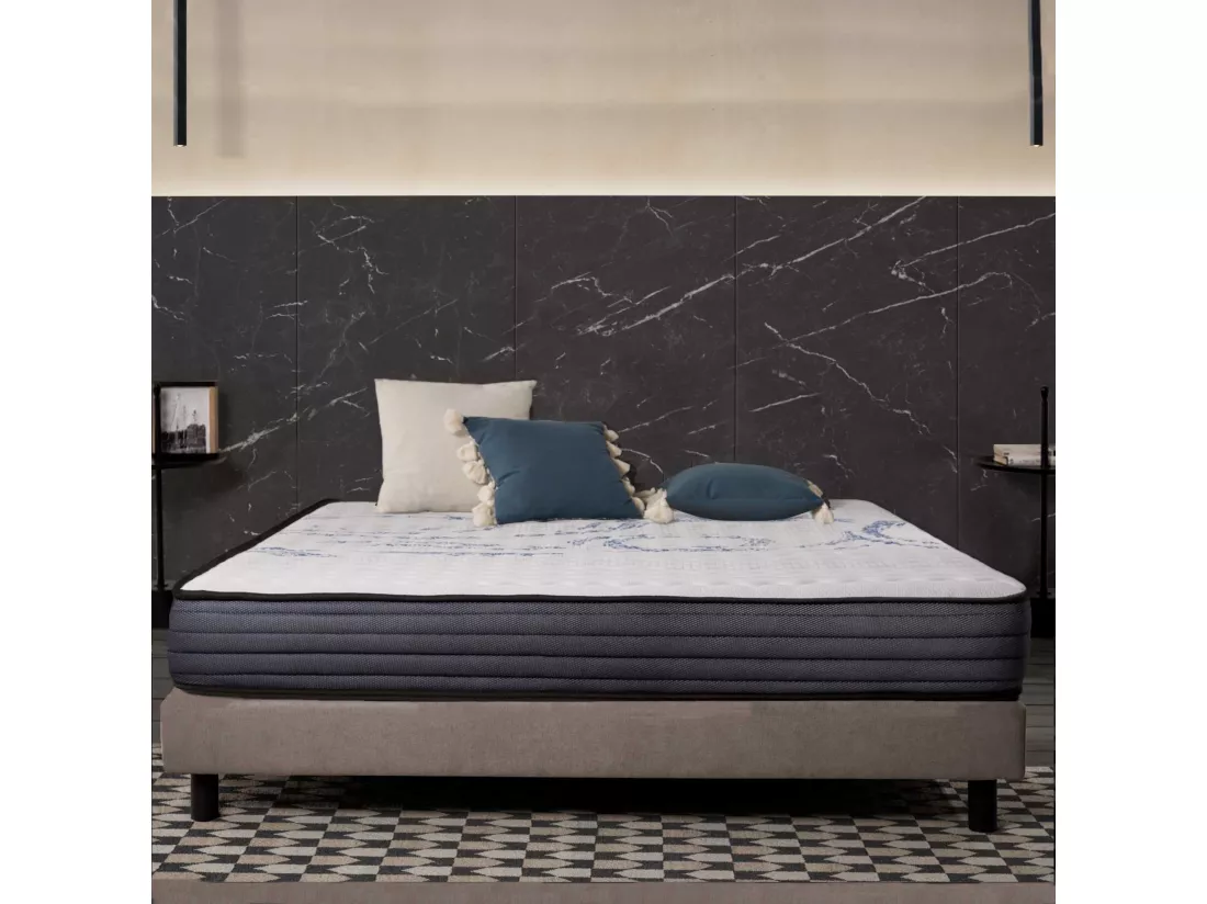Naturalex - Matelas Perfectsleep 90x190 cm - Mousse HR - Accueil Blue Latex - Mémoire de forme, Parfait soutien, Confortable, 2 faces été, hiver- Antibactérien