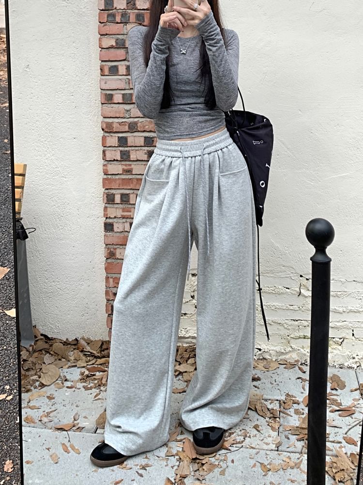 Essere - Wijde joggingbroek met trekkoord in de taille
