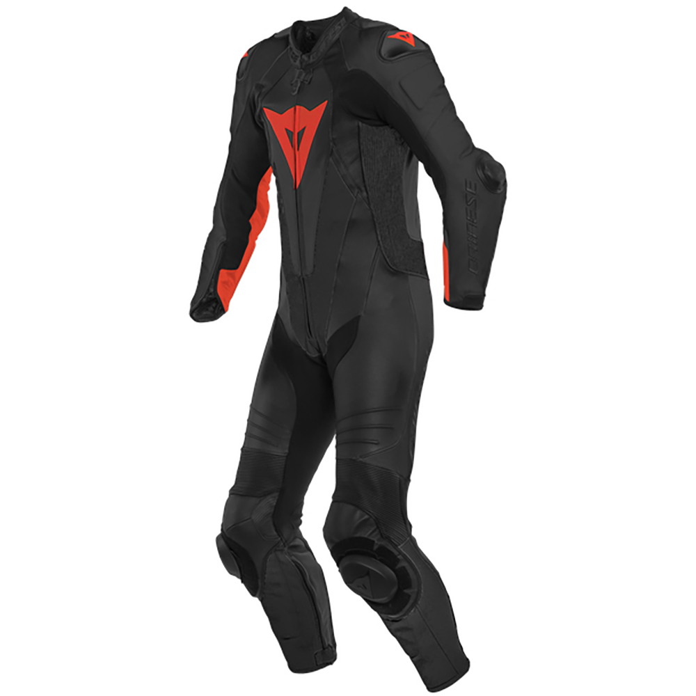 Dainese - Combinaison Laguna Seca 5 Perforée - 1 pièce Noir / Rouge fluo