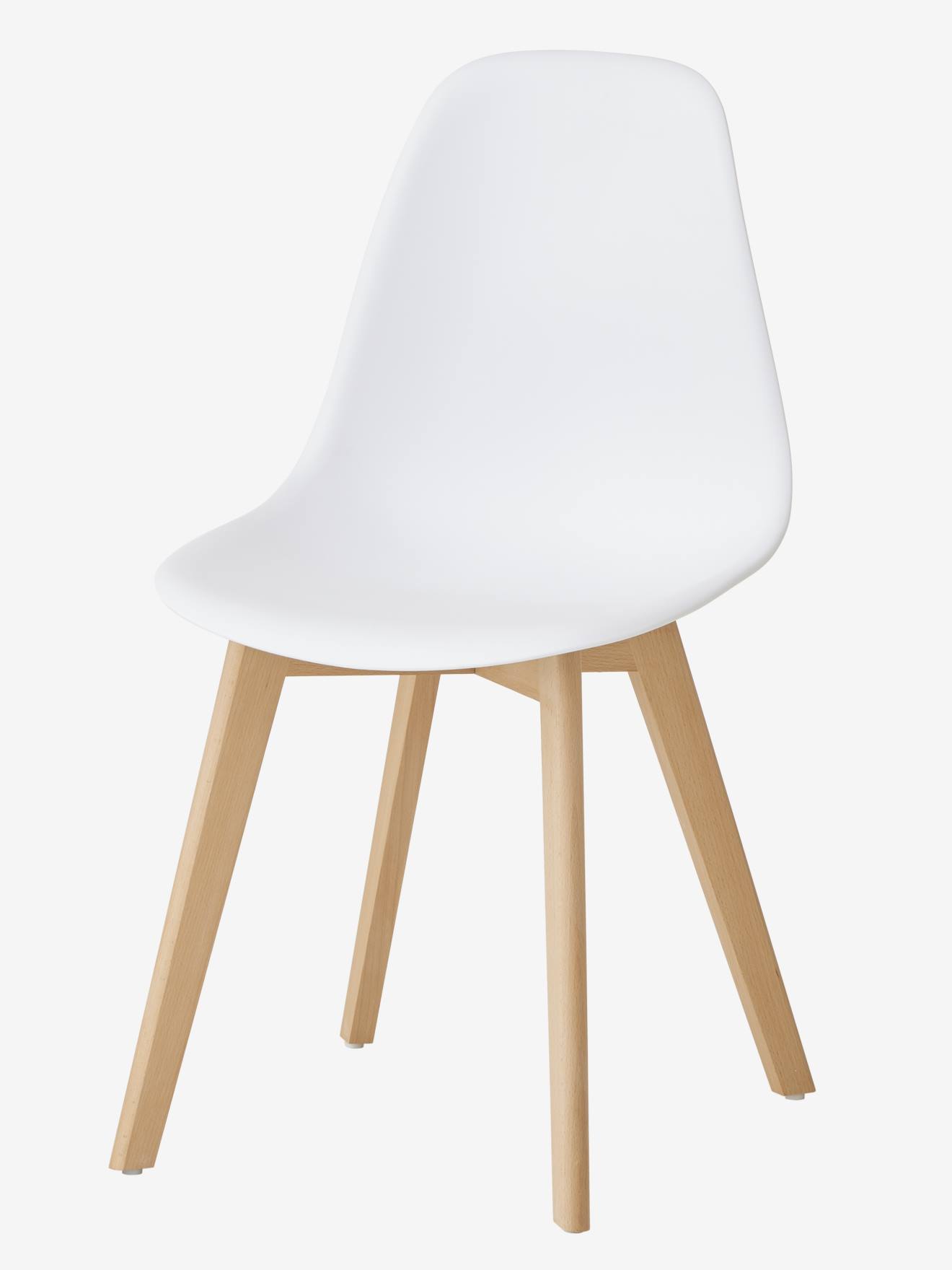 Cadeira infantil escandinava, altura do assento 45 cm, branca lisa