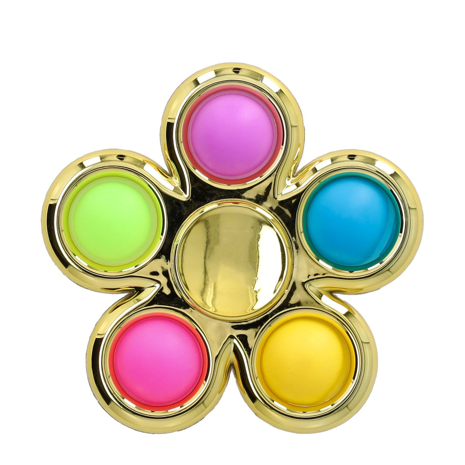 (Ø80mm) Anti Stress Bubbles Pop It Fidget Spinner Spiel Hand Spielzeug - Gold