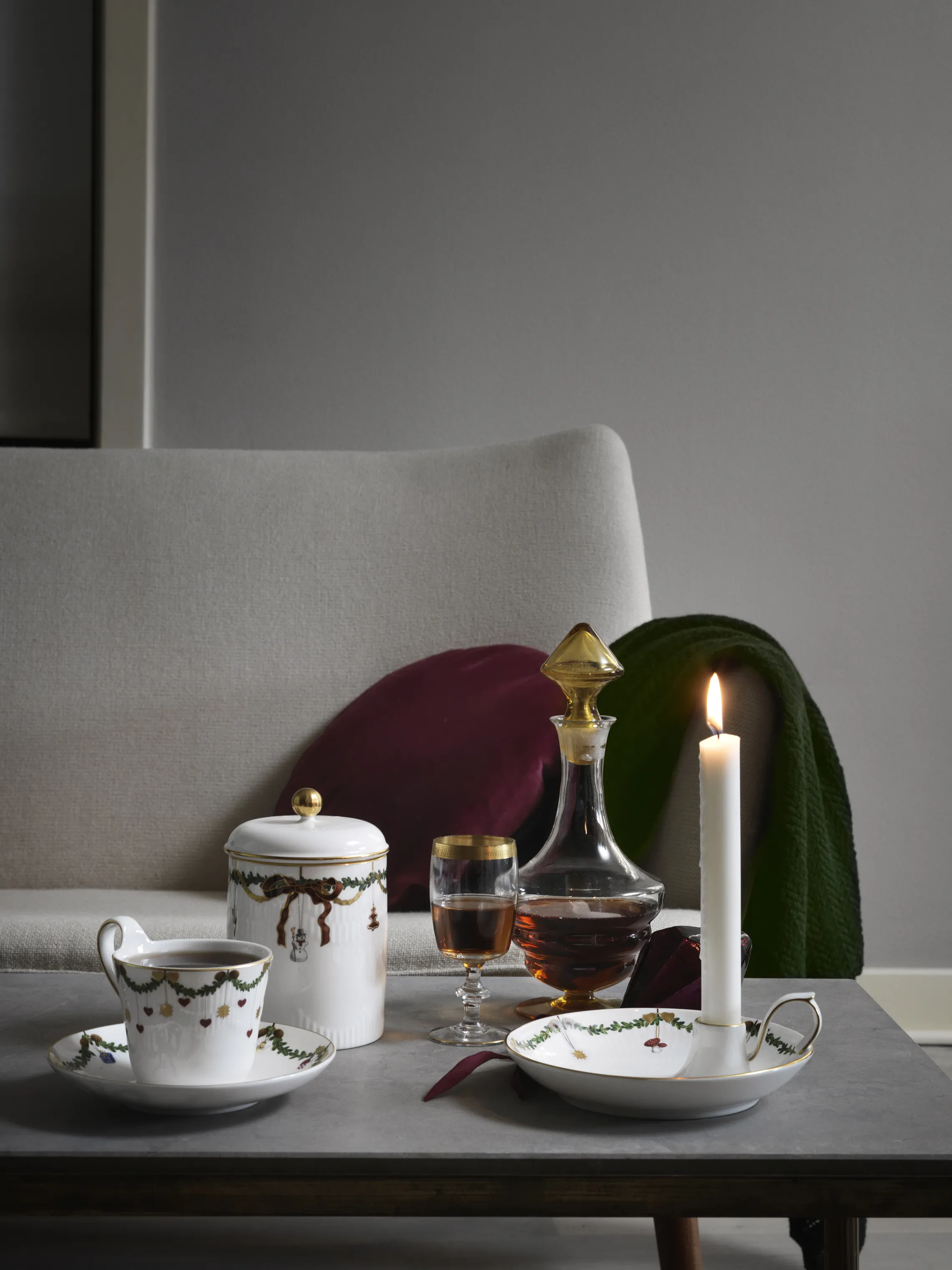 Royal Copenhagen Stjerne Riflet Jul Lysestage