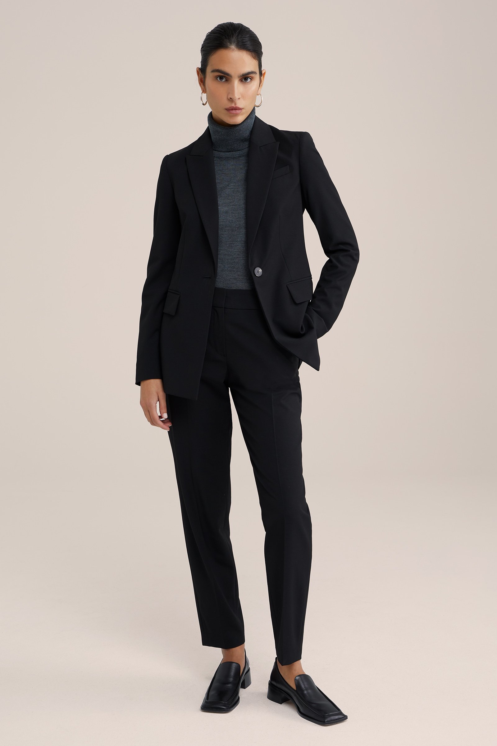 regular fit pantalon WE Studio Zwart