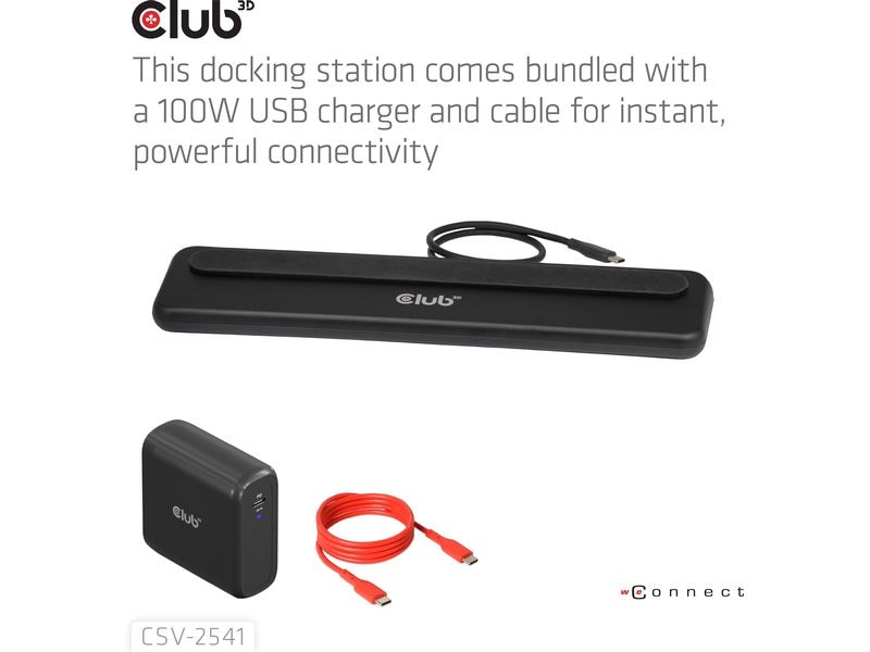 Club 3D Dockingstation CSV-2541 Dockingstation mit Triple Display, USB-C und 100W PD