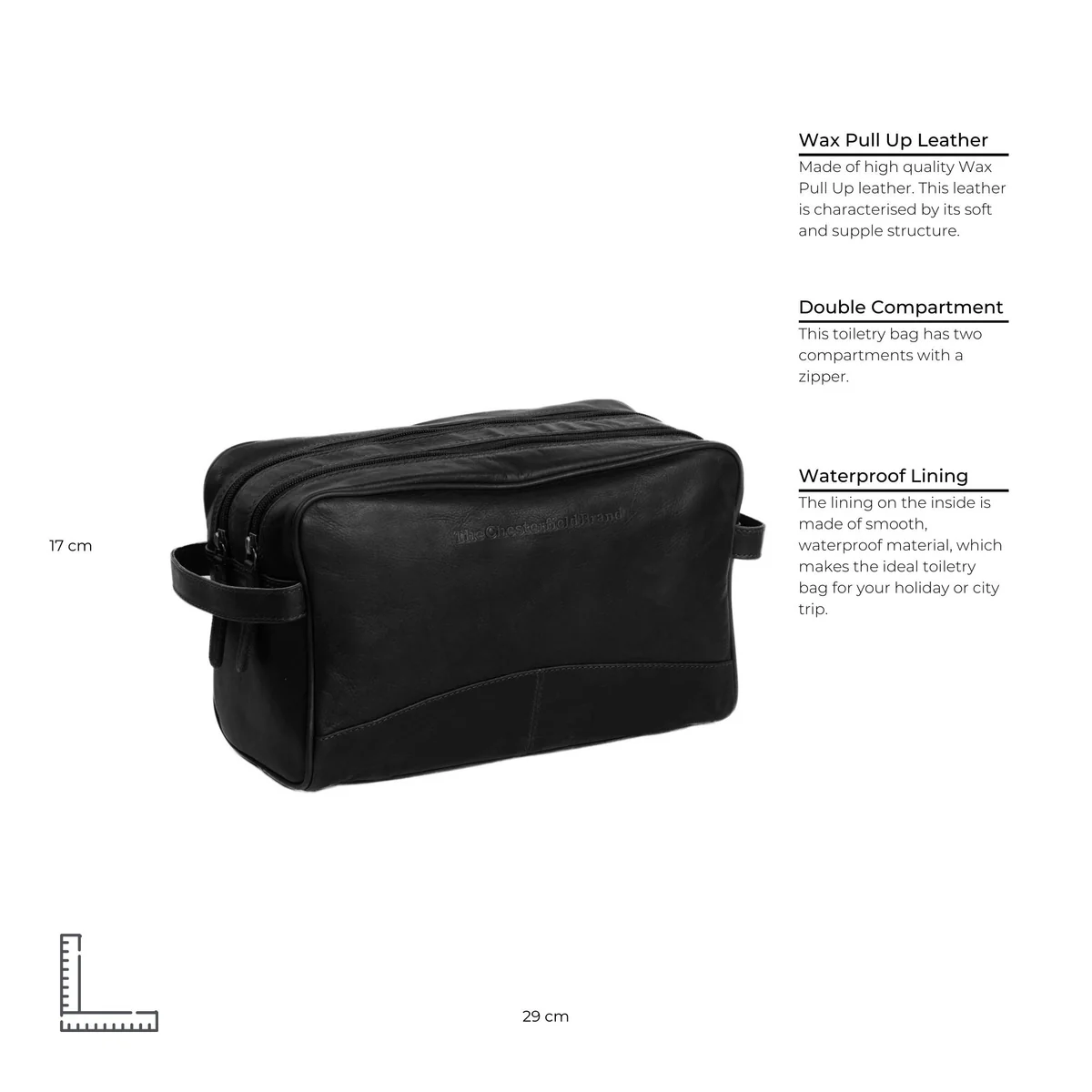The Chesterfield Brand Wax Pull-up Toilettas Stefan Black