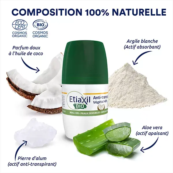 Etiaxil Déodorant Anti-Transpirant Coco Végétal 48h Bio 50ml