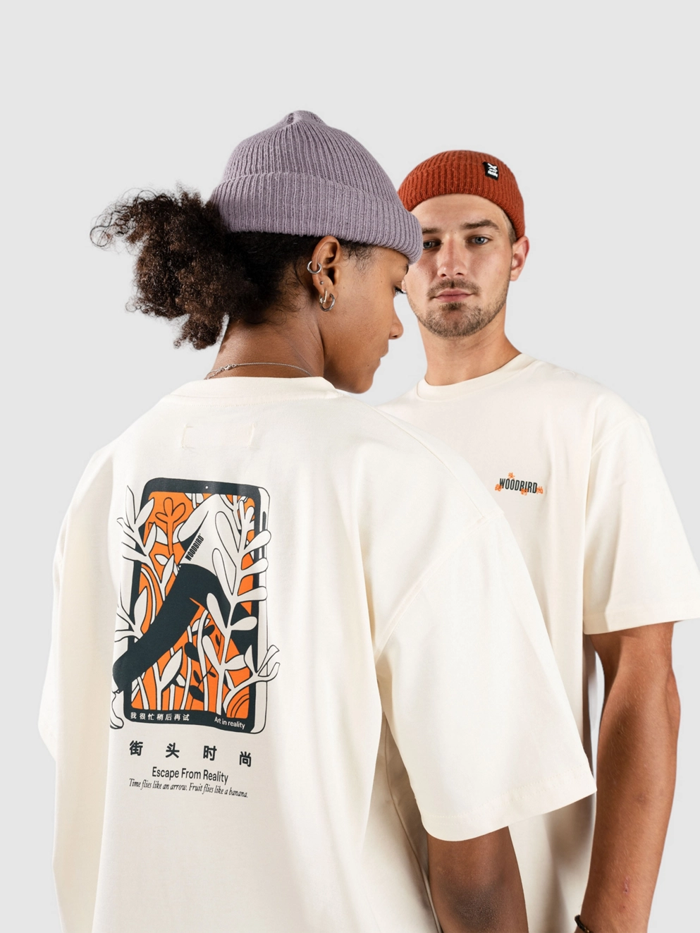 Woodbird Baine Escape T-Shirt off white