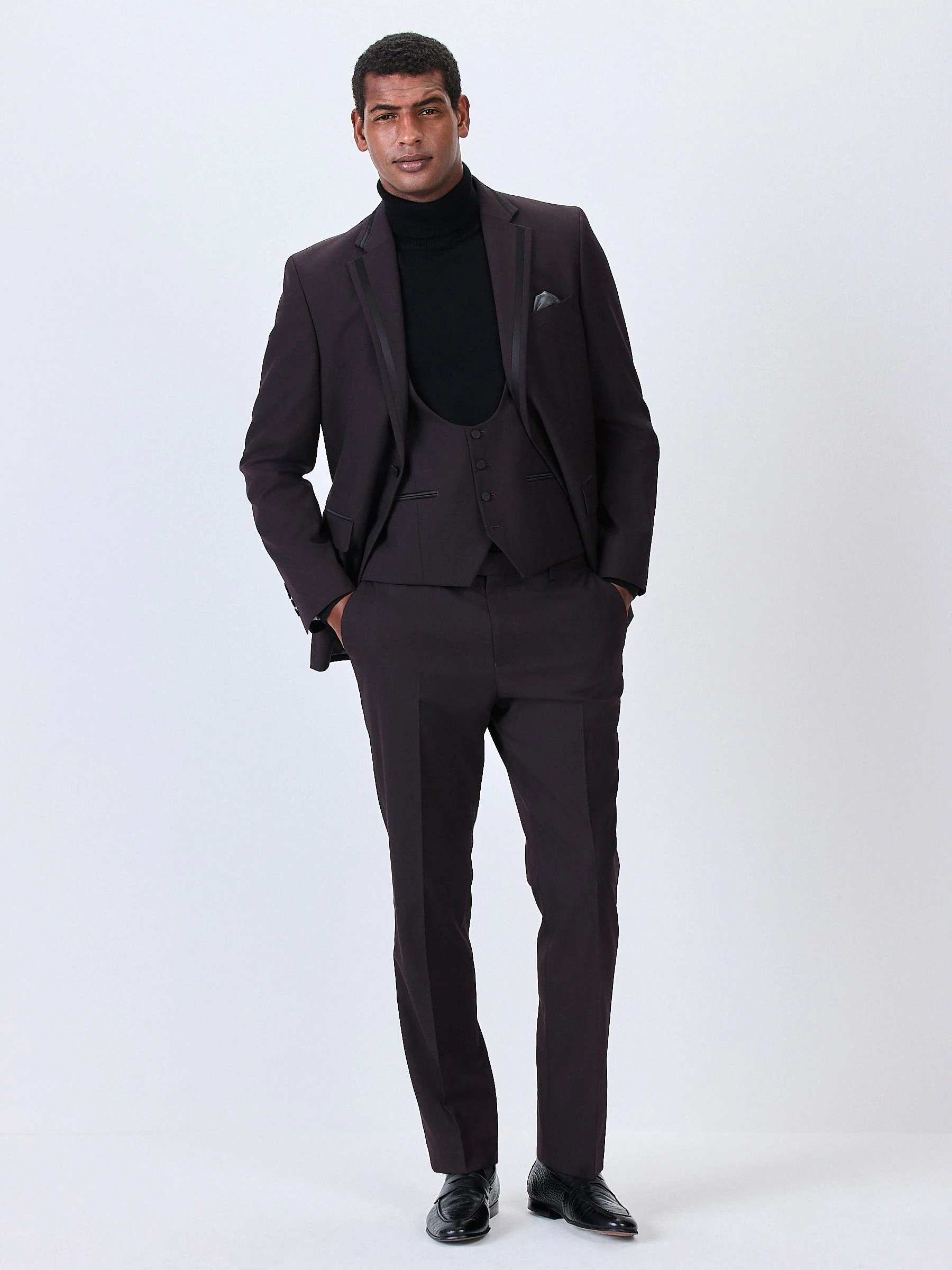 Bordeauxrood - Tuxedo Suit Waistcoat