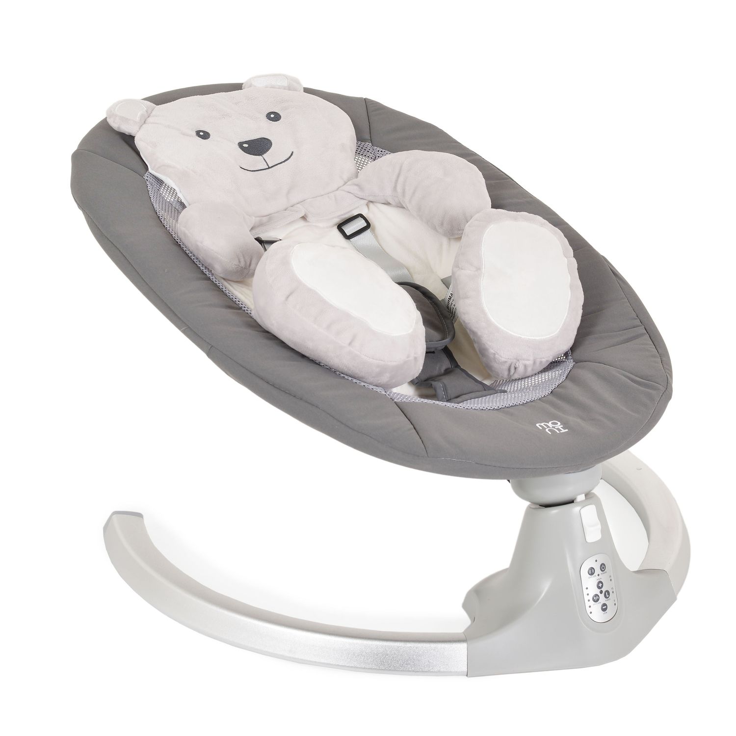 Moni Babywippe elektrische Ari Bär Melodien, Fernbedienung, Teddy-Bär Pad, Timer grau