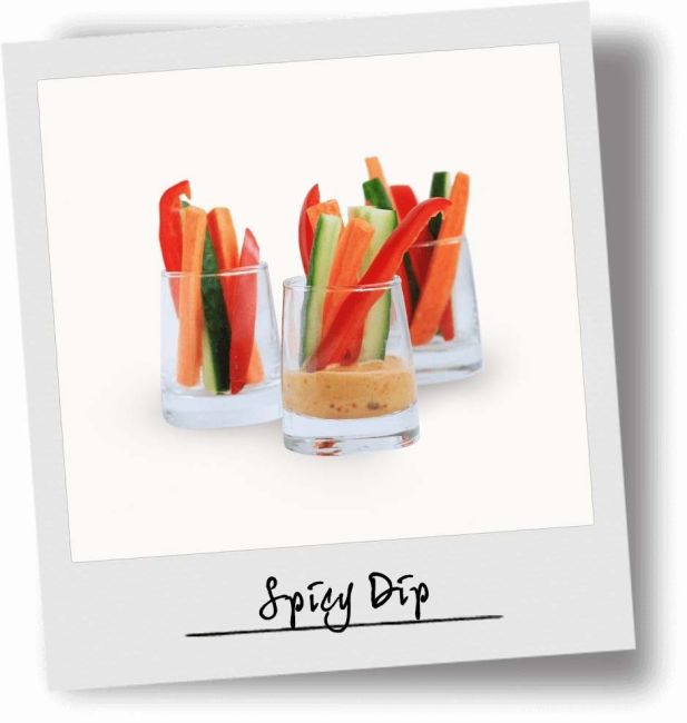 Spicy dip met crudites
