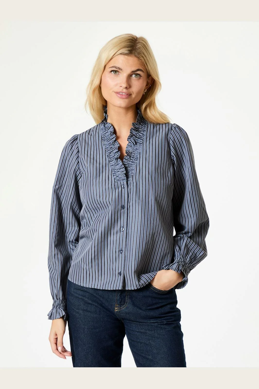 Neo Noir Brielle Twill Stripe Shirt