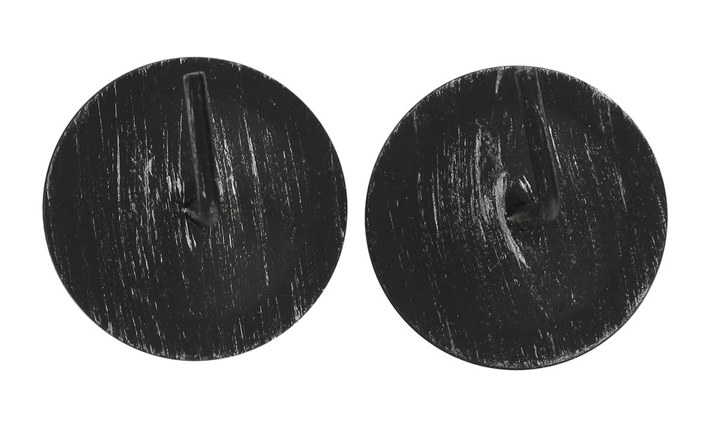 Lot de 2 supports adhésifs noir argent D 30mm