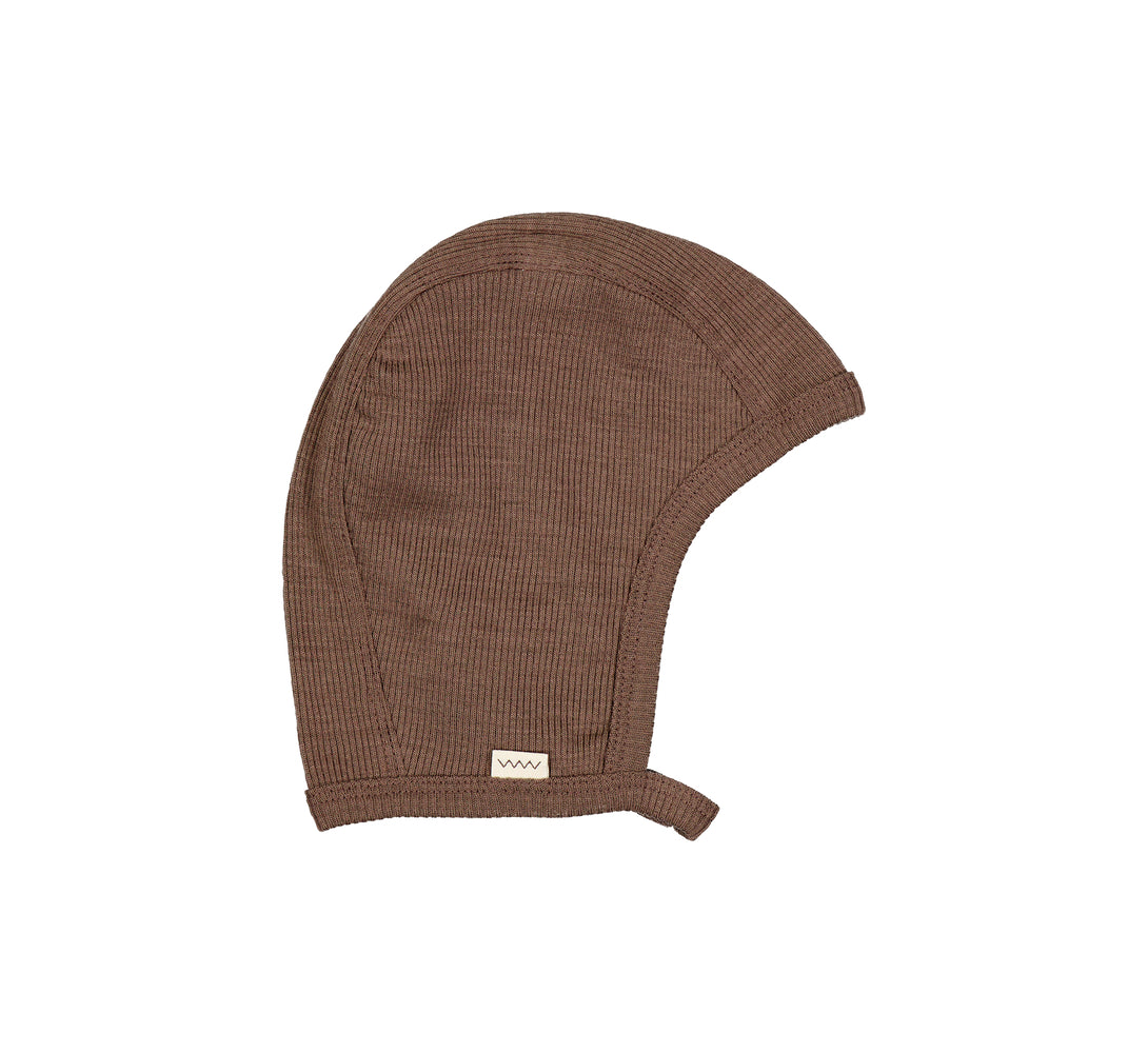 Hoody, Uld Rib Hue - Terre