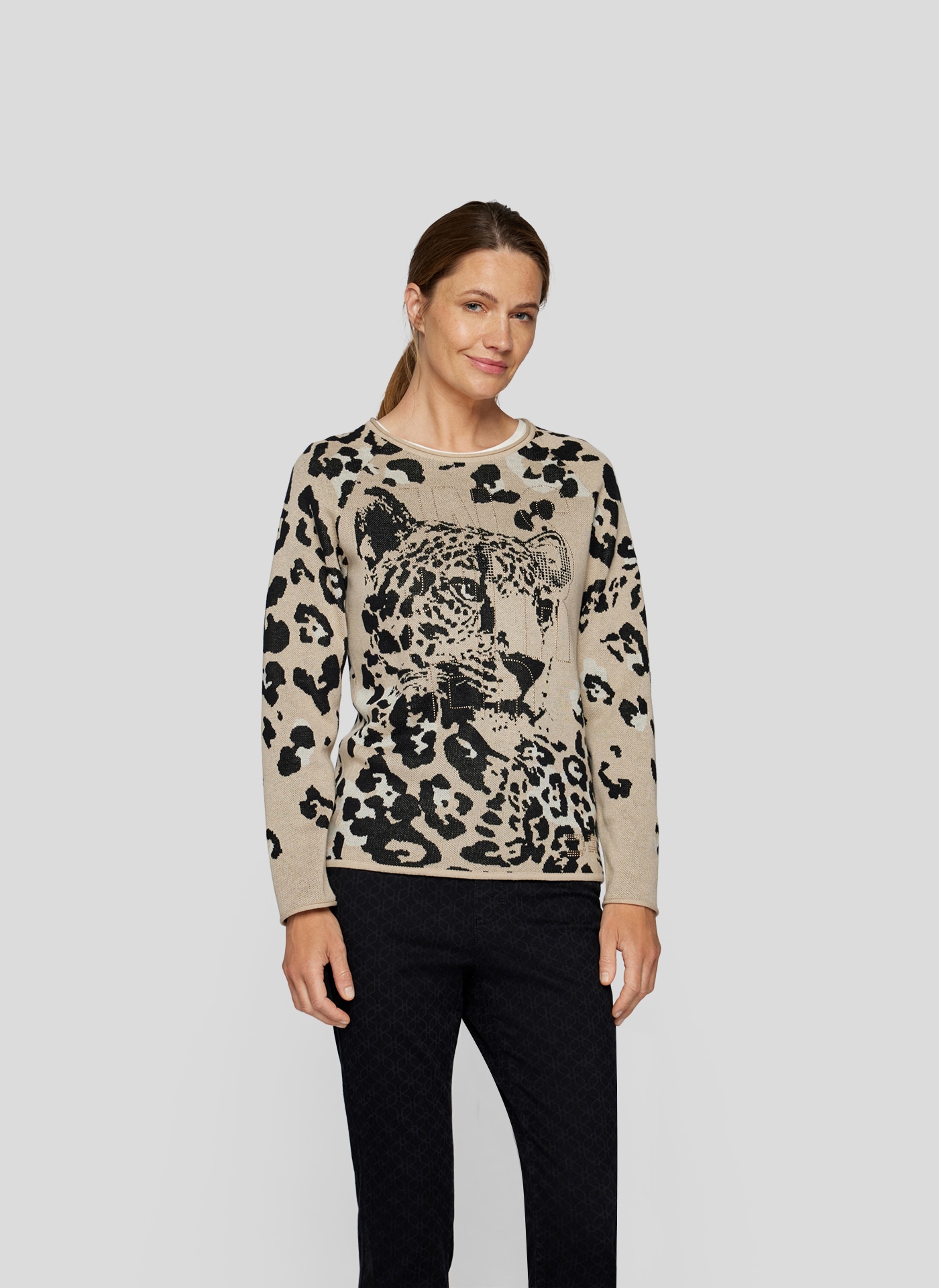 Rabe Strickpullover , mit Animal-Muster