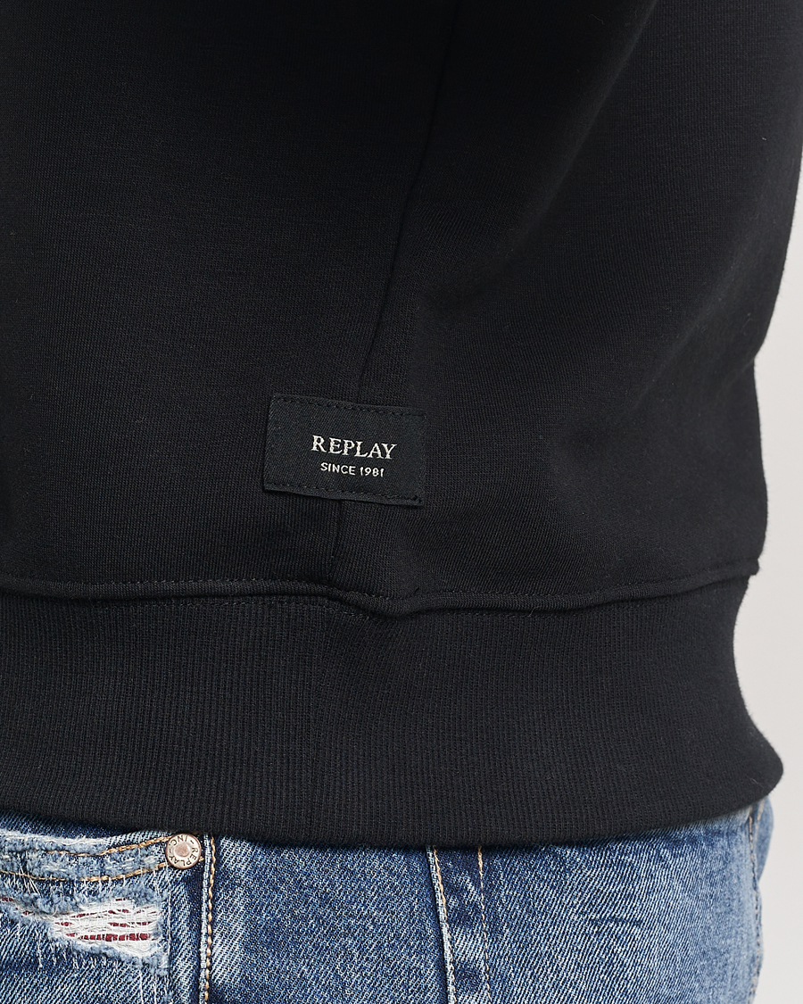 Replay Tonal Logo Hoodie Black