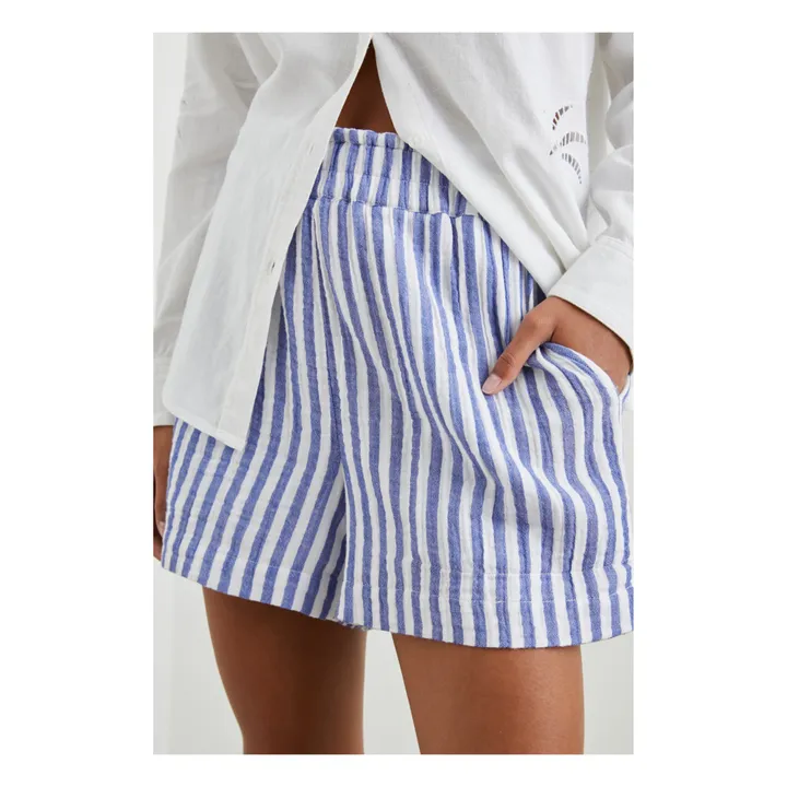 Rails Short Leighton Rayures Coton Bio | Bleu