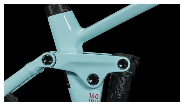 VTT Électrique Tout-Suspendu Cube Stereo Hybrid 160 HPC Race 625 27.5 Shimano Deore 12V 625 Wh 27.5'' Bleu Ice