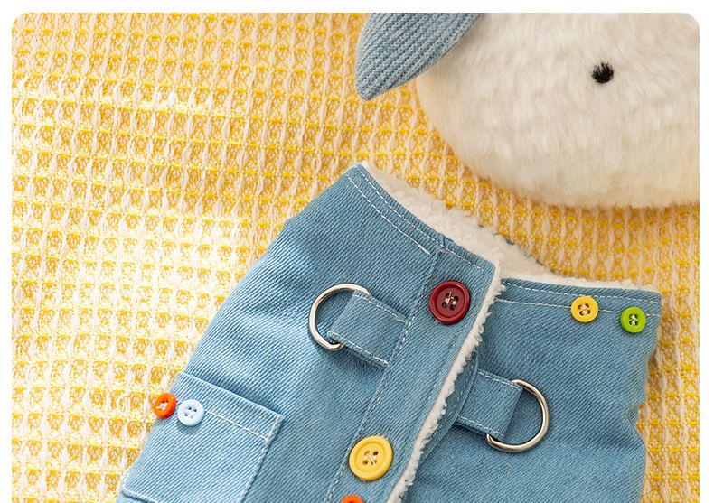 Cissilli - Geknoopt fleece gevoerd denim top voor huisdieren