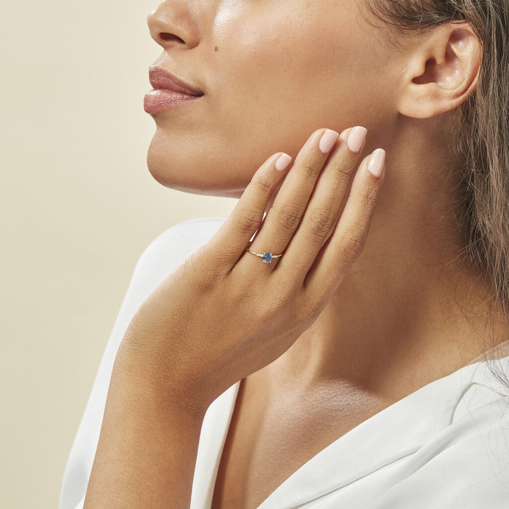 Bague Jehane Or Jaune Saphir Et Diamant