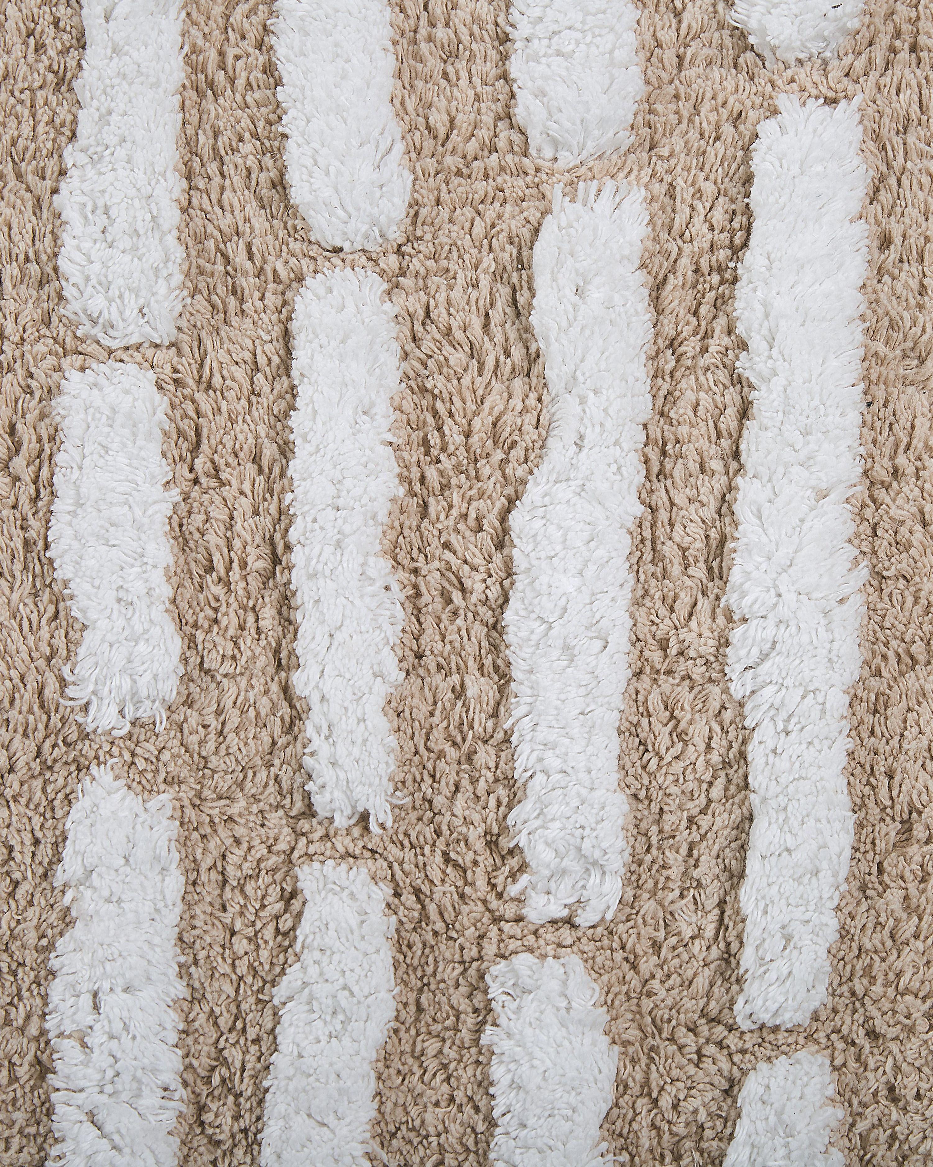 Vloerkleed AHIRLI Beige 120 x 180 cm Katoen