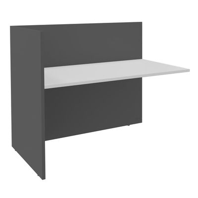 Banque d'accueil Module de départ haut OLA - L82,5 x H112 x P82,5 cm - structure carbone, plateau blanc perle