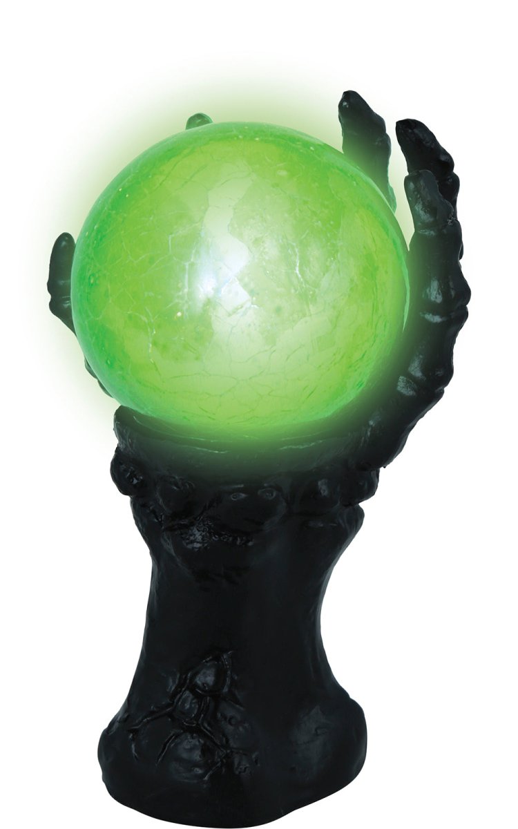 Halloween Decoratie Hand Met Kristallen Bol En Licht 14,5cm