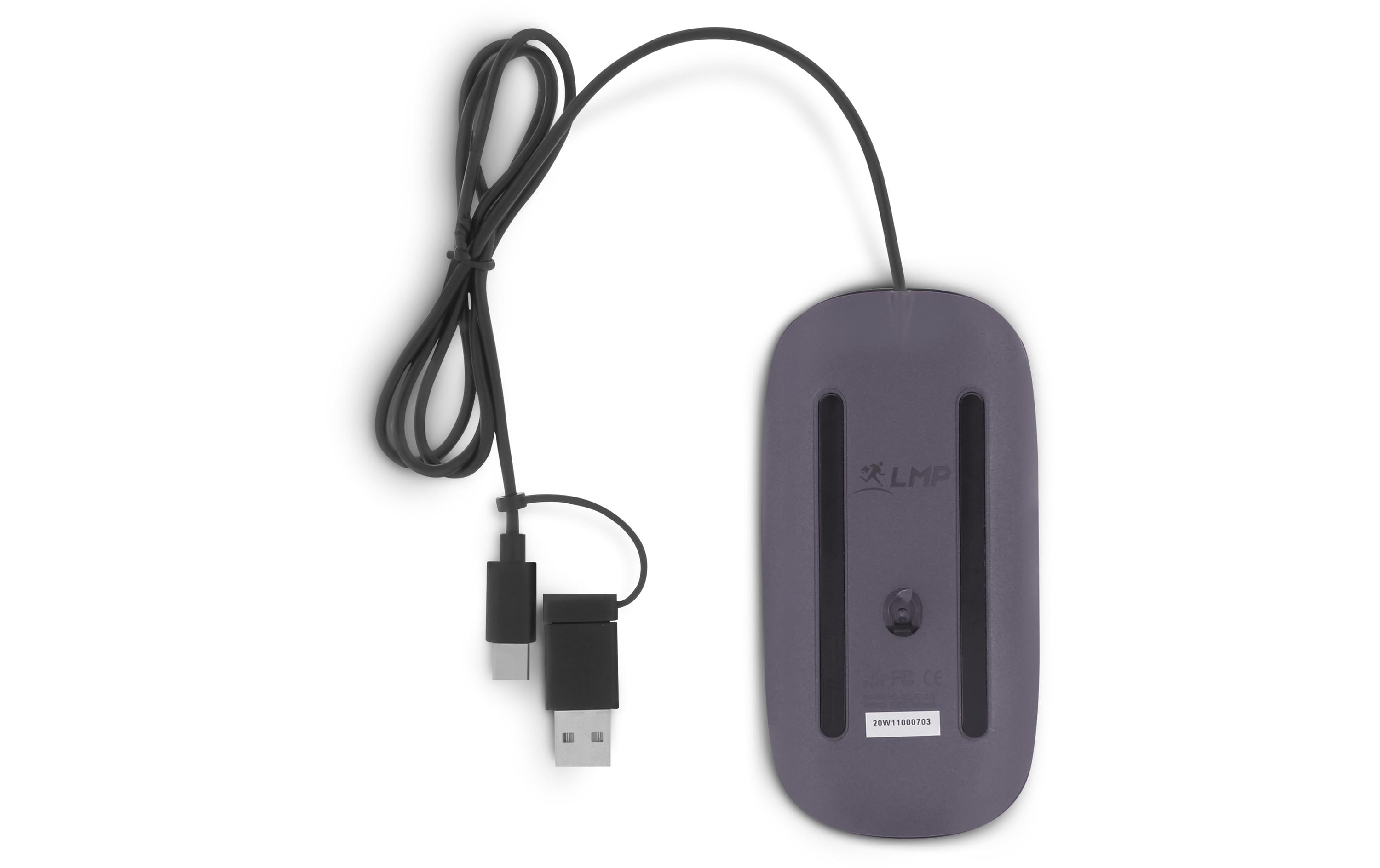 Easy Mouse USB-CFlache, verkabelte Maus mit USB-A und USB-C Anschluss