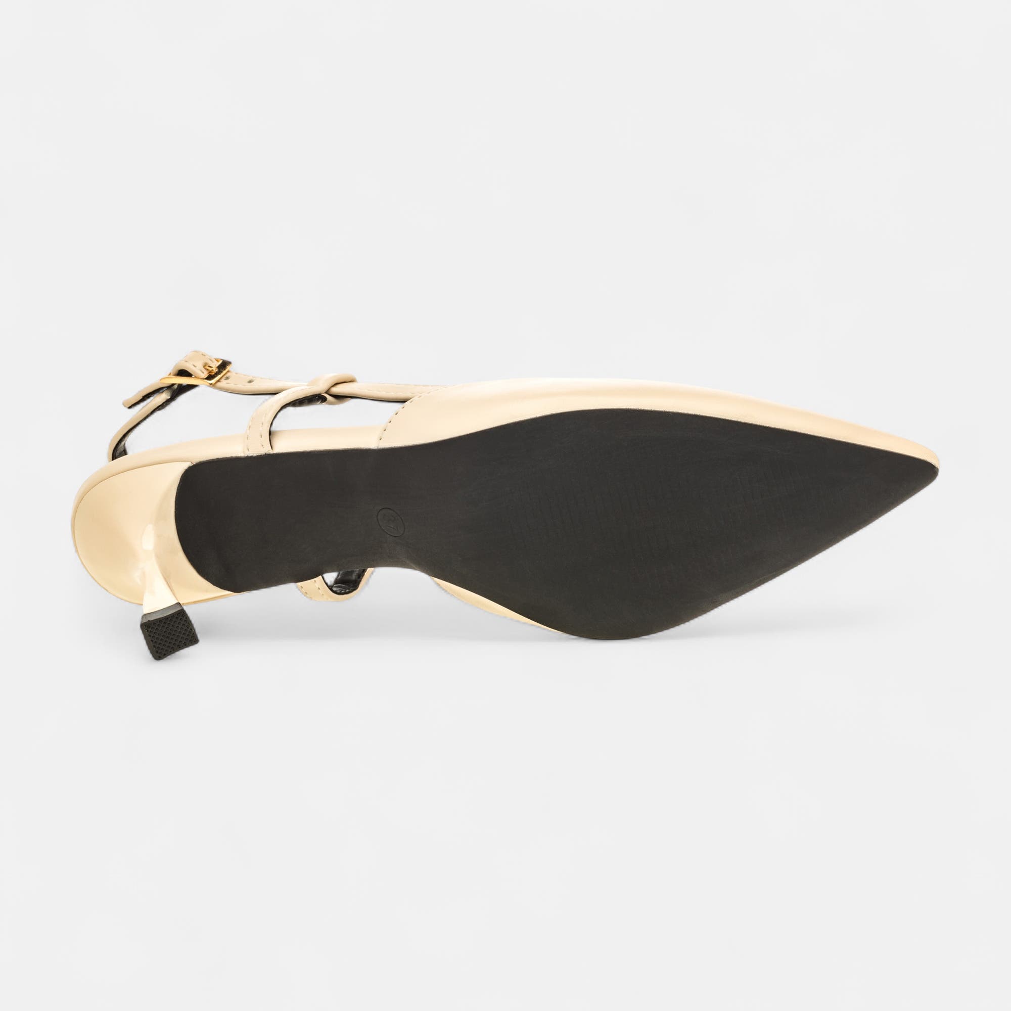 Escarpins avec bride arrière à talon Femme beige