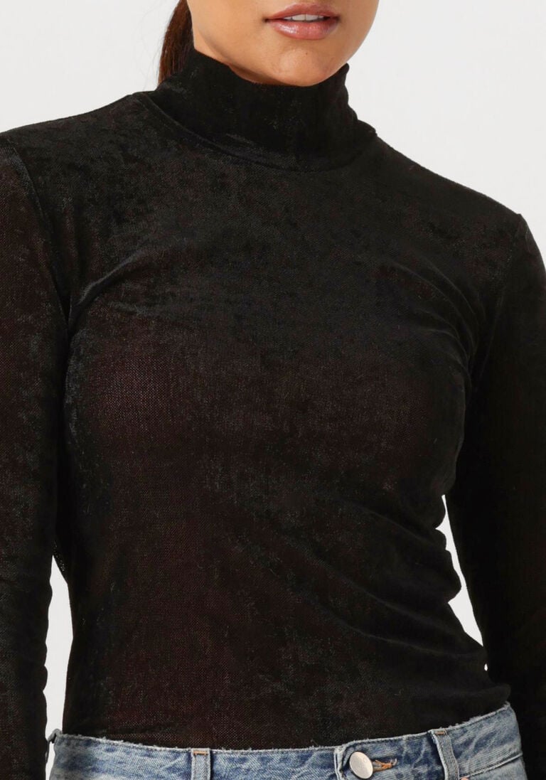 zwarte dante6 top olya velvet layering mesh top