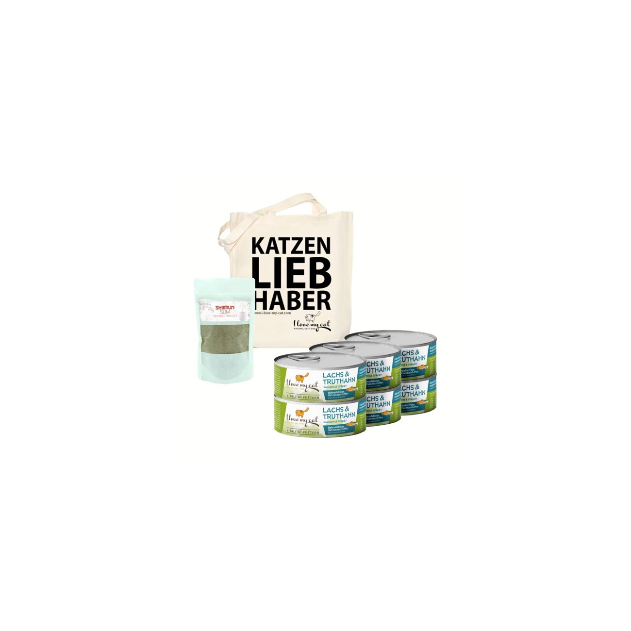 I love my cat Futterset Katzenfutter Nass mit Lachs und Truthahn für Katzen mit Gewichtsproblemen