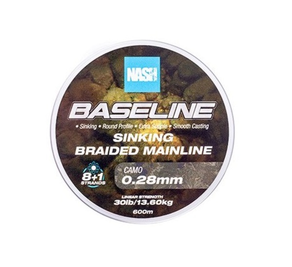 Tresse coulante Nash TT Baseline Sinking Braid Camo (1200m)