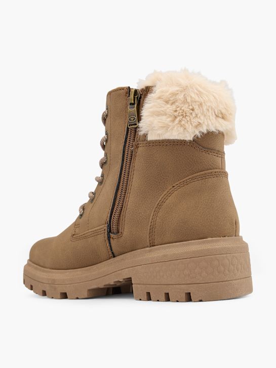 TOM TAILOR Schnür-Stiefelette beige